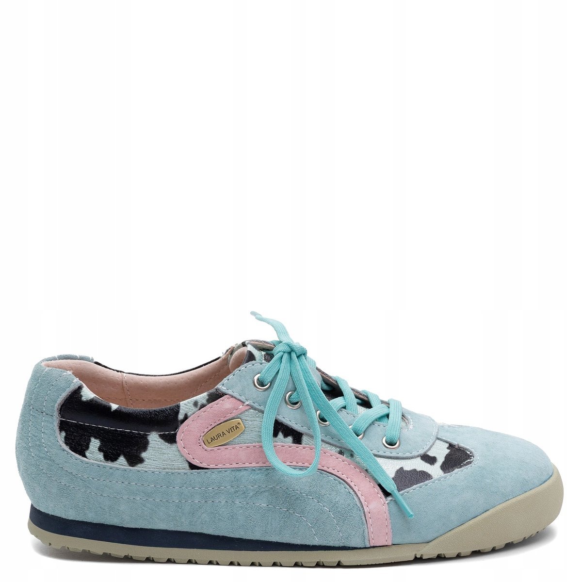 Laura Vita Skórzane Sneakersy Damskie Płaskie TIVANAO-01-CIEL r.40