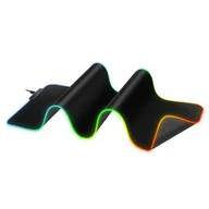 Podkładki pod mysz - Podkładka Defender Gaming BLACK XXL LIGHT 780x300x4mm podświetlenie LED RGB - miniaturka - grafika 1