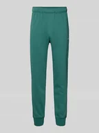 Spodnie sportowe męskie - Spodnie dresowe z elastycznym pasem i wyhaftowanym logo - miniaturka - grafika 1