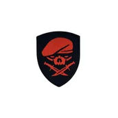 Odzież taktyczna i umundurowanie - Patch Beret Skull 65mm x 80mm Czerwony - miniaturka - grafika 1