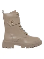 Botki damskie - Patrizia Pepe Skórzane botki w kolorze szarobrązowym - miniaturka - grafika 1