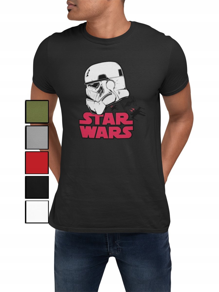Koszulka T-Shirt Męska Z Nadrukiem Star Wars Lord Napis Yoda -Xl