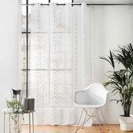 Firany - FIRANA GOTOWA NA PRZELOTKACH DO SALONU SREBRNY WZÓR FIRANKA WOAL 140x240 - miniaturka - grafika 1