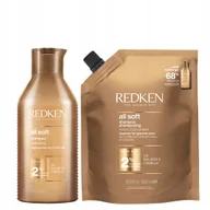 Szampony do włosów - Redken All Soft nawilżający zestaw włosy suche szampon 500ml, refill 500ml - miniaturka - grafika 1
