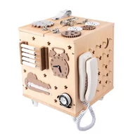 Zabawki sensoryczne - Drewniana kostka edukacyjna sensoryczna dla dzieci - miniaturka - grafika 1