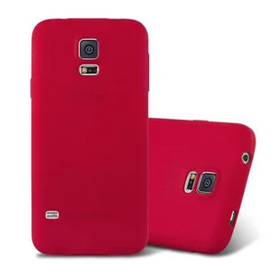 Etui Cadorabo do Samsung Galaxy S5 / S5 NEO w kolorze FROST RED wykonane z elastycznego silikonu TPU Ultra Slim Soft Back Cover Case Bumper - Etui i futerały do telefonów - miniaturka - grafika 1