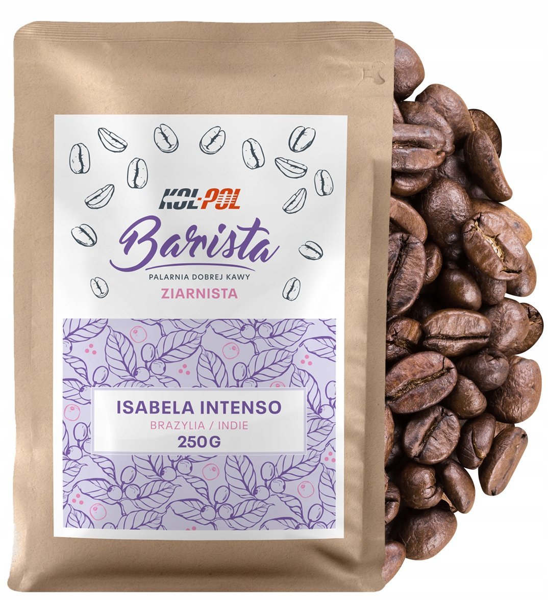 KAWA ZIARNISTA 250g Kawa Świeżo Palona Lokalna - Isabela Intenso x Kol-Pol