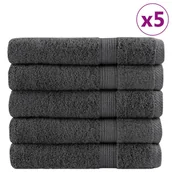 Ręczniki - vidaXL Ręczniki premium, 25 szt., antracytowe, 100x200 cm, bawełna - miniaturka - grafika 1