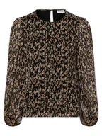 Koszule damskie - Vila - Bluzka damska VIFalia, niebieski|brązowy - miniaturka - grafika 1