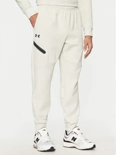 Under Armour Spodnie dresowe UA Unstoppable 1386544 Écru Regular Fit - Spodnie sportowe męskie - miniaturka - grafika 1