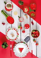 Cukiernice - Excelsa Watermelon cukiernica i dzbanek na mleko, ceramika, czerwony i zielony - miniaturka - grafika 1