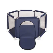 Łóżeczka i kojce - KS-100X-BLUE Selonis Sześciokąt składany KS-100X niebieski 63x64 Zabawka kojec - miniaturka - grafika 1