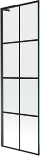 Mexen Next L parawan nawannowy 1-skrzydłowy 60 x 150 cm, czarny wzór, czarny - 895-060-000-03-77-70 - Parawany nawannowe - miniaturka - grafika 1