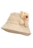 Czapki dla dzieci - Dziecięcy kapelusz na zimę KOOP z misiem beż - miniaturka - grafika 1