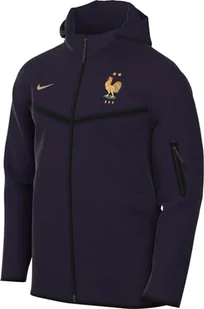 Nike Męska bluza France Tch FLC Fz Wr HDY, Blackened Blue/Club Gold, FJ8155-498, S - Bluzy męskie - miniaturka - grafika 1