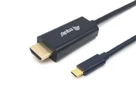 Adaptery i przejściówki - Equip 133412 adapter kablowy 2 m USB Type-C HDMI Typu A (Standard) Czarny - miniaturka - grafika 1