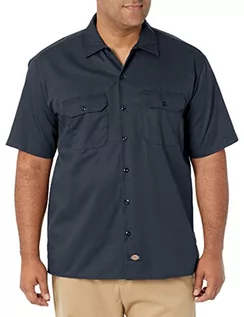 Koszule męskie - Dickies Męska koszula robocza z krótkim rękawem, Niebieski (ciemnogranatowy), XL - grafika 1