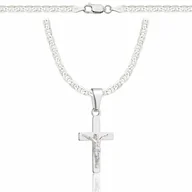 Łańcuszki - OPRAVA SREBRNY ŁAŃCUSZEK GUCCI Z KRZYŻYKIEM 925 - 3,5MM 60cm - miniaturka - grafika 1