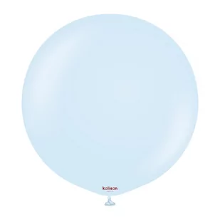 Balony lateksowe Macaron Baby Blue, niebieski, 45 cm, 25 szt. - Baby shower i roczek - miniaturka - grafika 1