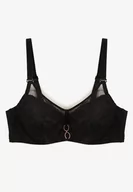 Biustonosze - Czarny Koronkowy Biustonosz z Usztywnianymi Miseczkami i Odpinanymi Ramiączkami Christial - miniaturka - grafika 1