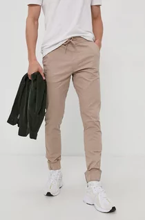 Spodnie męskie - !SOLID Spodnie męskie kolor beżowy joggery - Solid - grafika 1