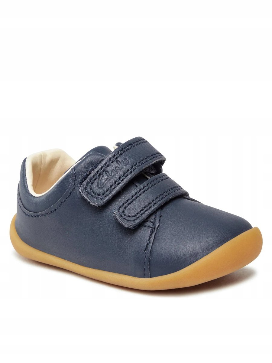 CLARKS GRANATOWE PÓŁBUTY DZIECIĘCE Z PODESZWĄ GUMOWĄ 21 6GA