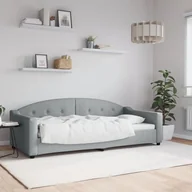 Łóżka - Sofa z funkcją spania, jasnoszara, 90x200 cm, obita tkaniną Lumarko! - miniaturka - grafika 1