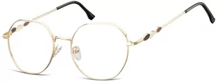 Sunoptic Okulary oprawki owalne zerówki metalowe korekcyjne L122C - Okulary korekcyjne, oprawki, szkła - miniaturka - grafika 1