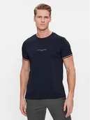 Koszulki męskie - Tommy Hilfiger T-Shirt Logo MW0MW32584 Granatowy Slim Fit - miniaturka - grafika 1