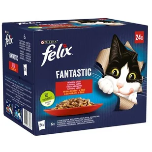 Purina Felix pouch FANTASTIC - wybór w galarecie - kurczak, wołowina - Mokra karma dla kotów - miniaturka - grafika 1
