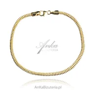 Bransoletki - ankabizuteria.pl Srebrna bransoletka pozłacana POPCORN elegancka i po - miniaturka - grafika 1