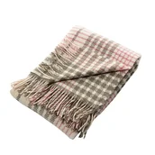 Koce - Dekoria Pled Zelandia 140x200cm khaki/old rose 140 x 200 cm 760-179 - miniaturka - grafika 1