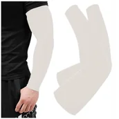 Pozostała odzież dla rowerzystów - OCHRONNY RĘKAW NA ROWER ELASTYCZNY ZAKRYWAJĄCY DO BIEGANIA ROWEROWY BEŻOWY - miniaturka - grafika 1