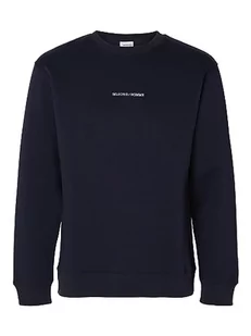 SELECTED HOMME Męska bluza haftowana, niebieski, L - Bluzy męskie - miniaturka - grafika 1