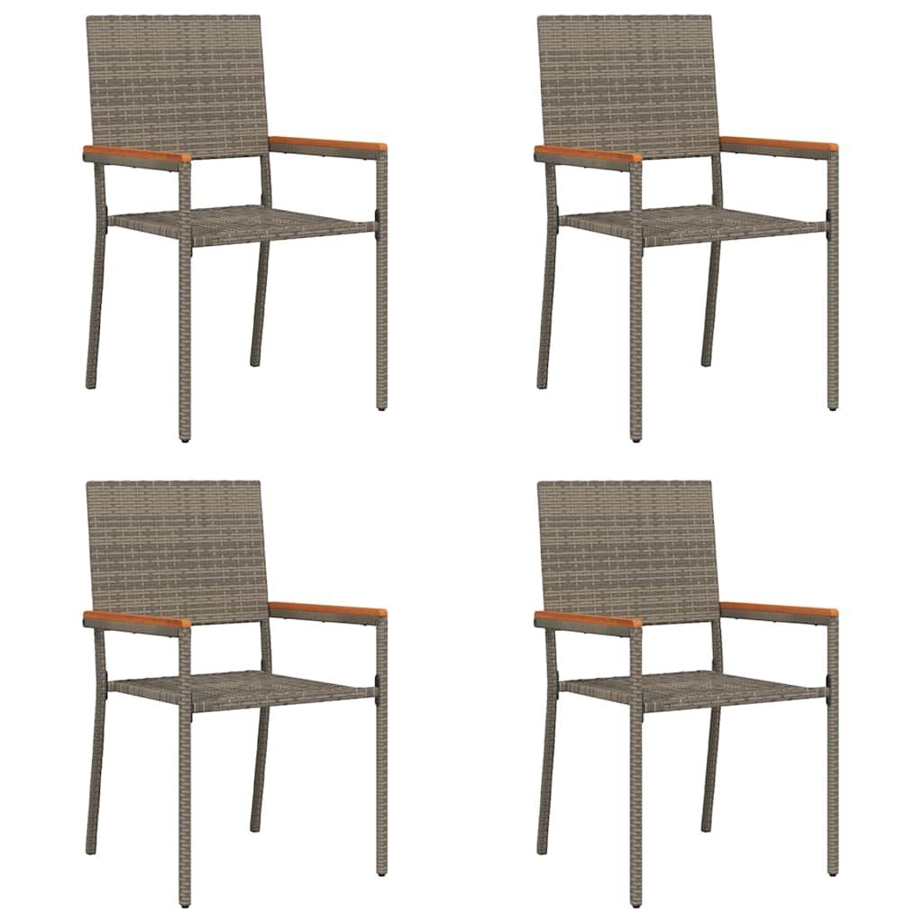 vidaXL Krzesła Ogrodowe 4 pcs Szary, Brązowy