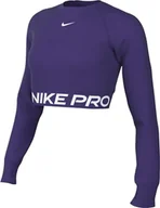 Bluzy damskie - Nike Bluza damska Pro Dri-Fit 365 Crop Ls, Court Purple/White, FV5484-547, L - miniaturka - grafika 1