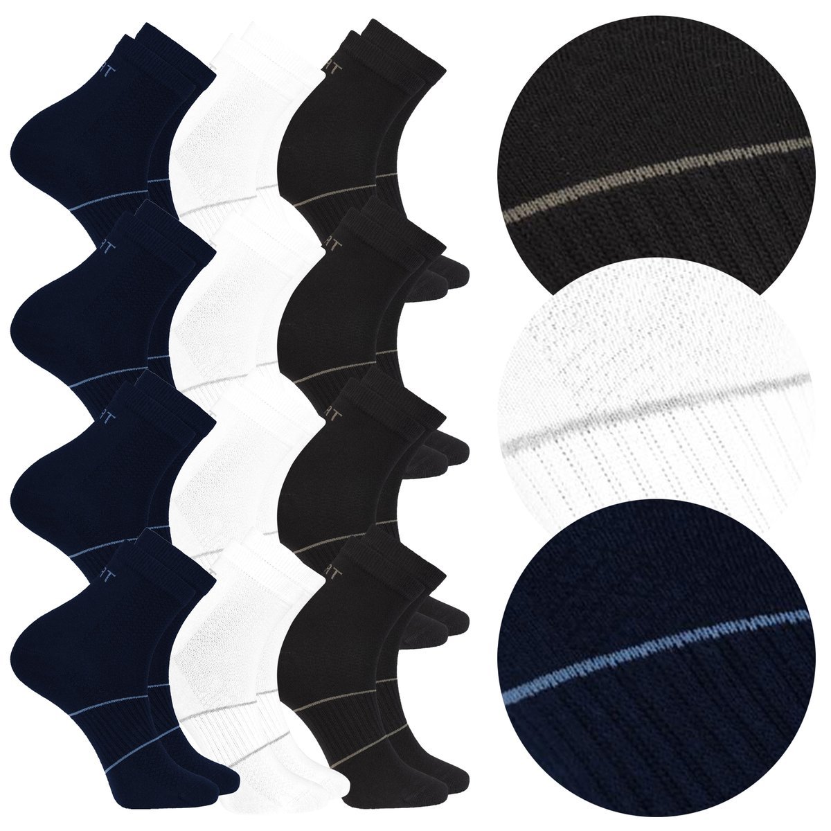 12x BAWEŁNIANE Skarpetki Męskie 3/4 Sportowe 12 Par MORAJ r. 43-45