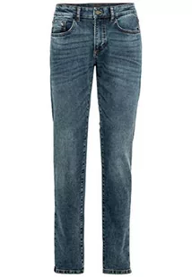 Camel Active Męskie Spodnie Jeansowe z 5 Kieszeniami Slim Fit Madison, Green Cast, 40W / 34L - Spodenki męskie - miniaturka - grafika 1