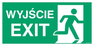 AC075 WYJŚCIE / EXIT PRAWOSTRONNE, KS - FOLIA PODŁOGOWA FOTOLUMINESCENCYJNA; (200X100MM) - Systemy ekspozycyjne i znaki informacyjne - miniaturka - grafika 1
