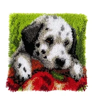 Prace ręczne dla dzieci - Szydełkowanie na kanwie - Poduszka Pies - miniaturka - grafika 1
