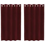 Zasłony - Zasłony vidaXL Wino czerwone Poliester 140 x 140 cm Oczka - miniaturka - grafika 1