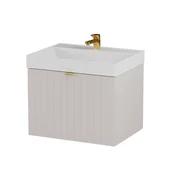 Szafki łazienkowe - Szafka łazienkowa pod umywalkę Krofam Harmo 60 cm kaszmirowy mat 158-0102 - miniaturka - grafika 1