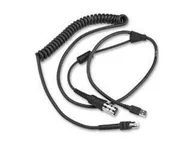 Kable komputerowe i do monitorów - Zebra CBA-UF5-C09ZAR kabel równoległy Czarny USB Typu-A Mini-DIN (8-pin) - miniaturka - grafika 1