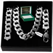 Łańcuszki - Łańcuszek Srebrny Męski Gruby Pancerka Diamentowana 11,5 Mm + Grawer Gratis - miniaturka - grafika 1