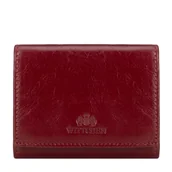 Portfele - Kompaktowy damski portfel ze skóry czerwony - miniaturka - grafika 1