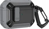 Akcesoria do słuchawek - Hurtel Armour Airpods Case with hook - AirPods 4 grey - miniaturka - grafika 1