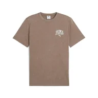 Koszulki sportowe męskie - Męska koszulka z efektem sprania PUMA Class PUMA Totally Taupe Brown - miniaturka - grafika 1