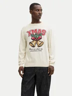 Swetry męskie - Jack&Jones Sweter Holiday 12287994 Beżowy Relaxed Fit - miniaturka - grafika 1