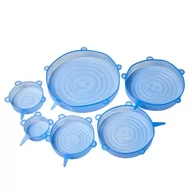 Pozostałe akcesoria kuchenne - Tadar SILICO ZESTAW 6 SILIKONOWYCH POKRYWEK NIEBIESKIE 5903313418348 - miniaturka - grafika 1