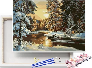 Malowanie po numerach Zimowy Pejzaż 40x50cm RAMA / beliart - Malowanie po numerach - miniaturka - grafika 1